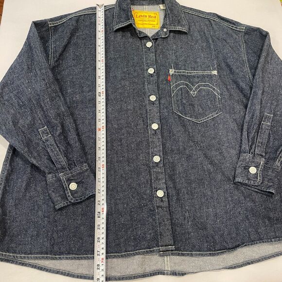 ~ LEVI'S RED Very Oversized Sm Button-Up Shirt Denim Unisex Positively Superior - Picture 6 of 14